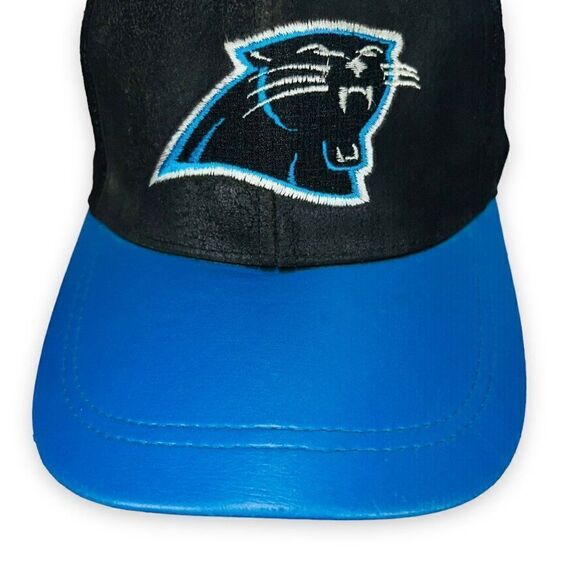Vintage Drew Pearson Carolina Panthers Faux Leather Hat Adjustable - Picture 5 of 8